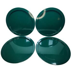 Vtg Bodum Melamine 4 Pc Dinner Plates Green Swiss Made Plasticware Picniccore